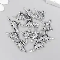 Металлический элемент, декоративная подвеска «Арт Узор. Стегозавр», серебро, 2.6×1.2 см Металлический элемент, декоративная подвеска «Арт Узор. Стегозавр», серебро, 2.6×1.2 см