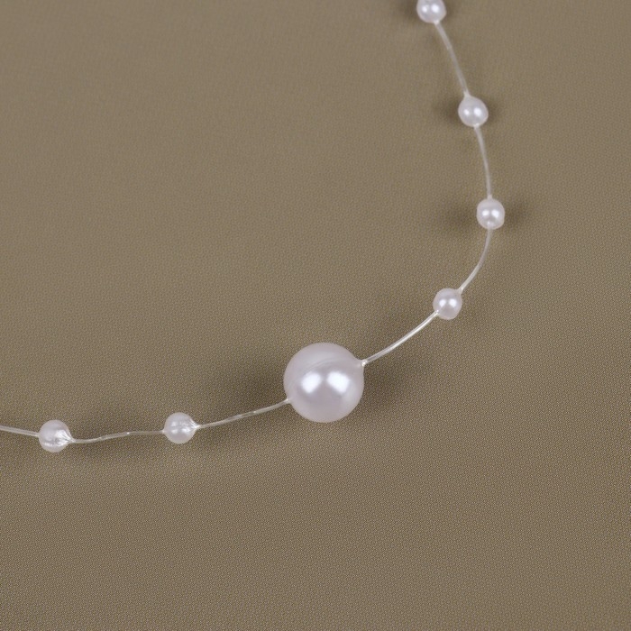 Жемчуг на леске, 3/8 мм, 9 ± 0,5 м, цвет белый Жемчуг на леске, 3/8 мм, 9 ± 0,5 м, цвет белый