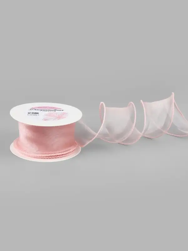 Лента капроновая &laquo;Волна&raquo;, 50 мм, 10&plusmn;1 м, розовая