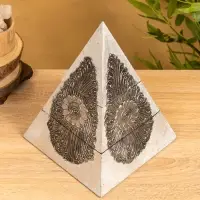 Шкатулка "Пиамидка" 21х21х31 см, МДФ, цв. серебро