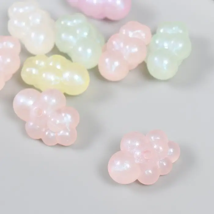 Бусины для творчества пластик "Облачко. Блеск" набор 20 гр 2,3х1,7х1,2 см