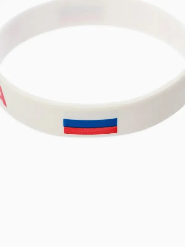 Силиконовый браслет &laquo;РОССИЯ&raquo;, цвет бело-красный