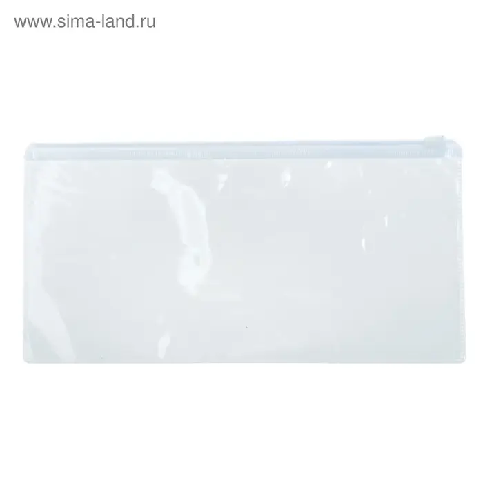 Папка-конверт на ZIP-молнии Calligrata А65 (122&times;240 мм), 100 мкм, прозрачная, МИКС