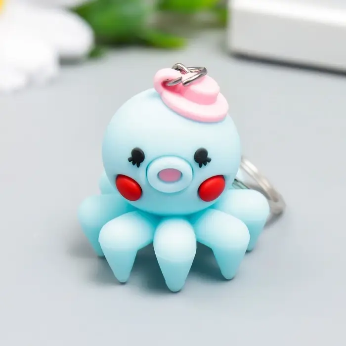 Брелок резина Брелок резина "Осьминожка в шляпке" МИКС 10х3,6 см