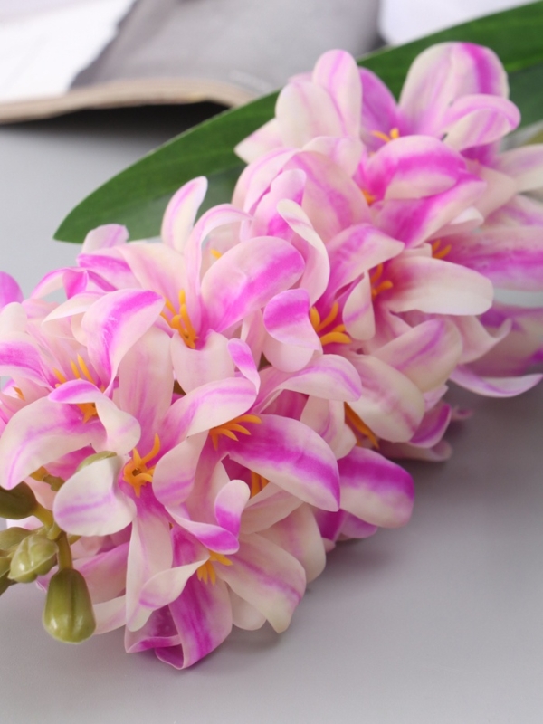 Цветы искусственные  Цветы искусственные "Гиацинт галант" 66х5 см, бело-сиреневый