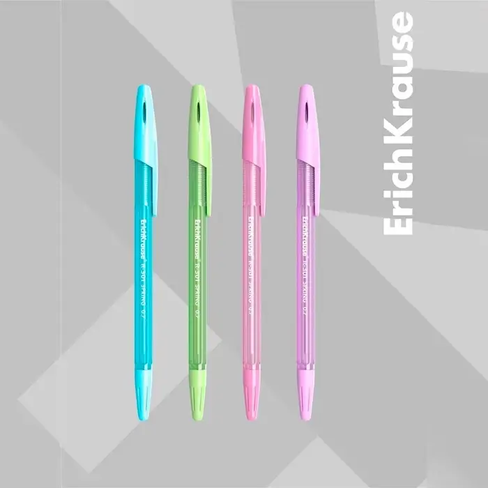 Набор ручек шариковых 4 штуки R-301 Spring, узел 0.7 мм, чернила синие, длина линии письма 1000 метров, европодвес