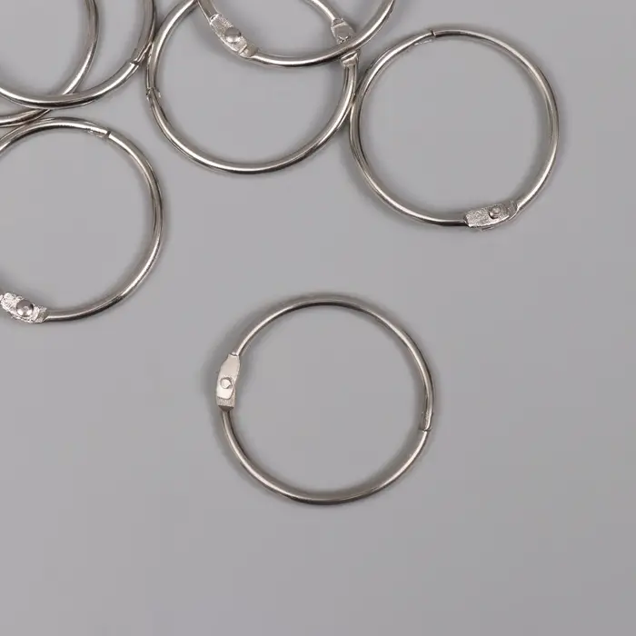 Кольца для творчества (фотоальбомов) &laquo;Серебро&raquo;, внутренний d=3.5 см, внешний d=4 см, набор 10 шт.