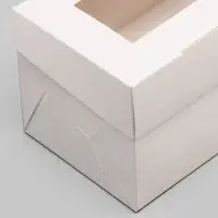 Коробка для 3 капкейка с окном, целлюлоза, белый, 25&times;10&times;10 см
