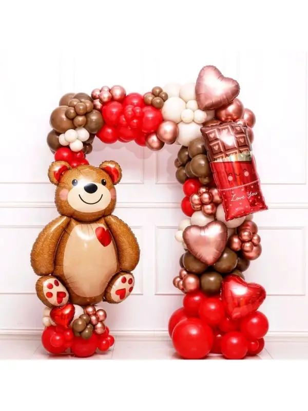 Воздушный шар фольгированный 33" &laquo;Мишка с сердцем&raquo;