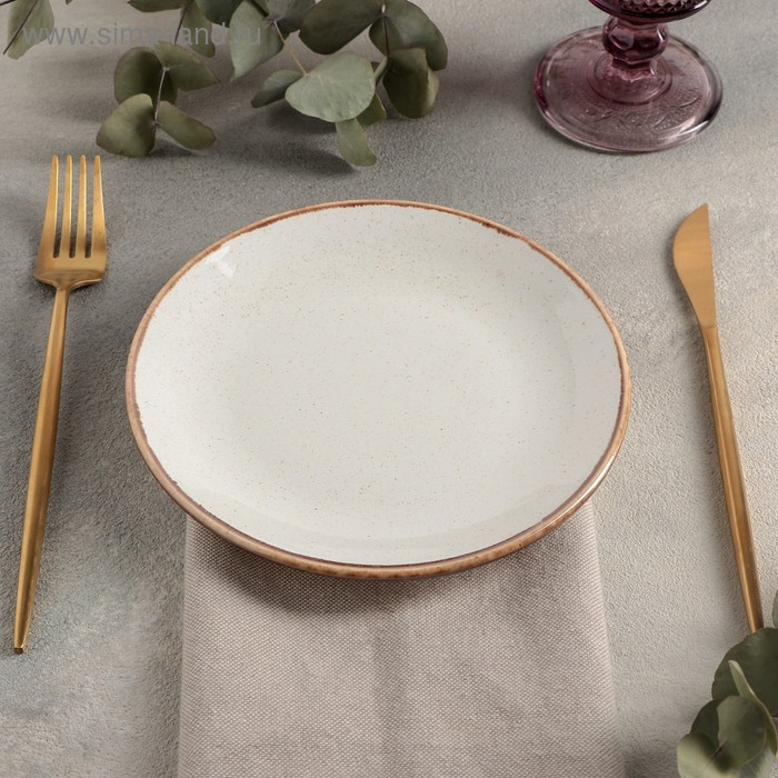 Тарелка плоская Beige, d=18 см, цвет бежевый Тарелка плоская Beige, d=18 см, цвет бежевый