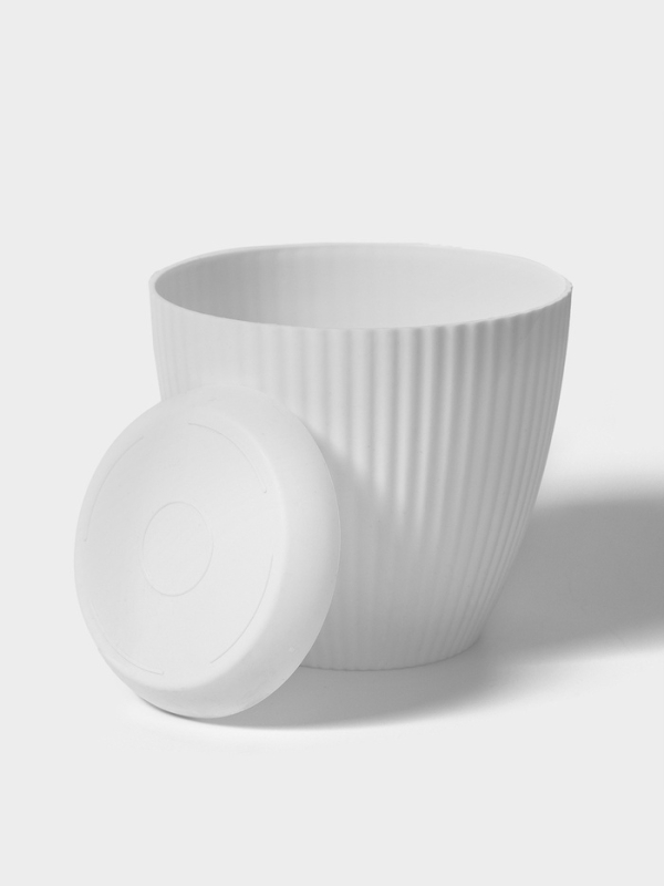 Горшок круглый  Горшок круглый "Ribbed" 15х15х13 см, цвет белый