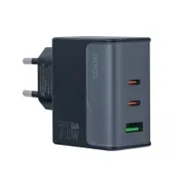 Переходник сетевого зарядного устройства на 2 Type-C PD70W + USB QC3.0 CS75A HOCO черный