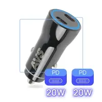 Автомобильное ЗУ AVS UC-740, 2 PD Type-C, 6.0 А, 40 Вт (A07318S)