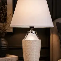 Лампа настольная RISALUX &laquo;Джианна&raquo;, Е27, 40 Вт, белая, 28&times;28&times;40.5 см