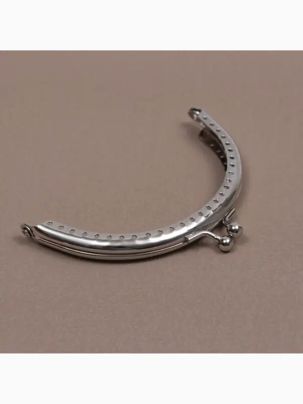 Фермуар пришивной &laquo;Полукруг&raquo; 10 см, цвет серебряный