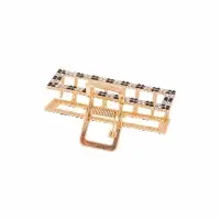 Крабик для волос &laquo;Флора&raquo;, прямой, 7 см, золото