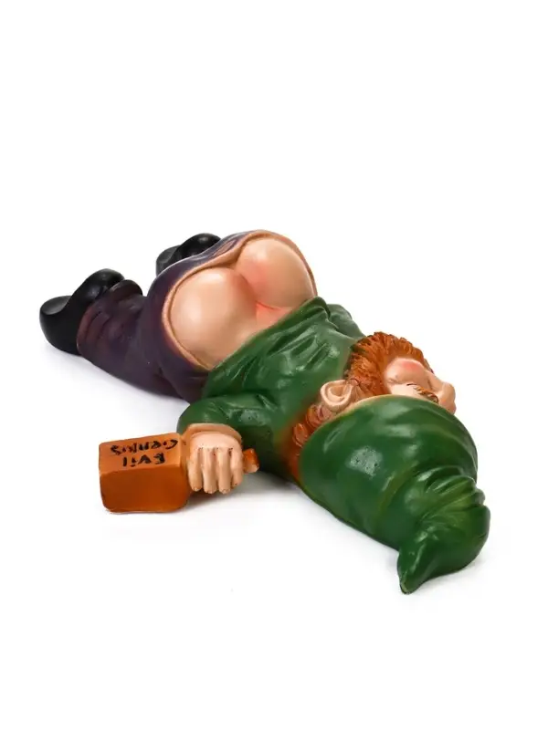 Садовая фигура из полистоуна &laquo;Гном спящий-пьяный&raquo;, 23&times;16&times;7 см