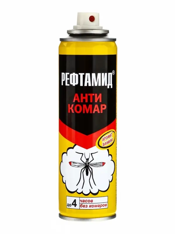 Аэрозоль от насекомых &laquo;Рефтамид&raquo;, Антикомар, репеллентный, с ароматом цитруса/ванили, 145 мл