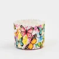 Форма для выпечки кулича бумажная Деко-про &laquo;Бабочки цветные&raquo;, 11&times;8.5 см, одноразовая, разноцветная