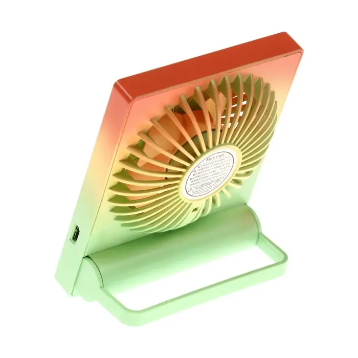 Вентилятор настольный YS2202B, портативный, осевой, 500 мАч, 3 режима, зелёно-оранжевый