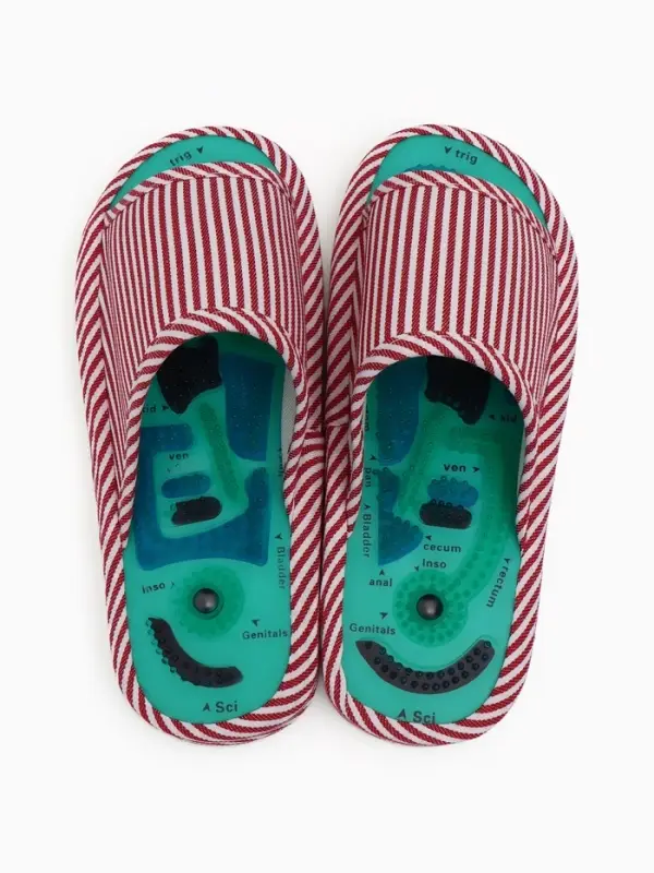 Массажёр для ног, тапочки, пара, 25 см, размер 35-38, красный