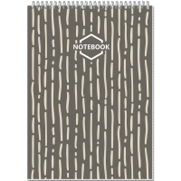 Блокнот А4,80л,клетка,метал.гребень,цв.обложка Стильный Офис 2934