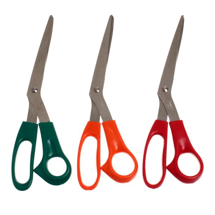 Ножницы канцелярские 21,5 см, ручки пластиковые, МИКС Ножницы канцелярские 21,5 см, ручки пластиковые, МИКС