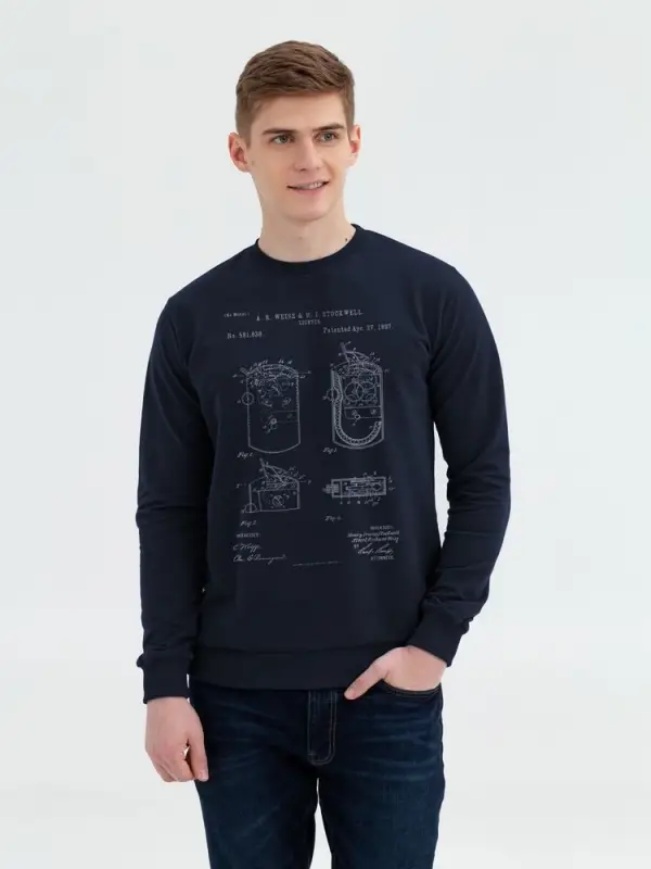 Свитшот Old Patents. Lighter, темно-синий, размер XL