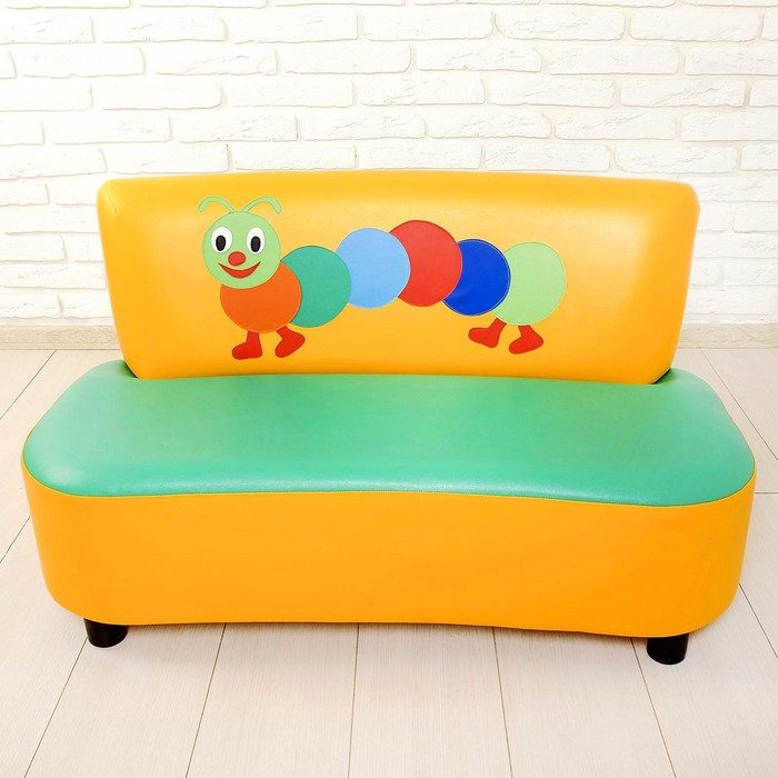 Диван мягкий «Пилот», цвет зелёно-жёлтый, с гусеницей Диван мягкий «Пилот», цвет зелёно-жёлтый, с гусеницей