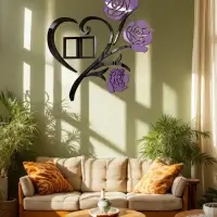 Наклейка интерьерная с фоторамками TAKE IT EASY &laquo;Розы&raquo;, декор настенный, панно 50&times;50 см, рамка 11&times;8 см