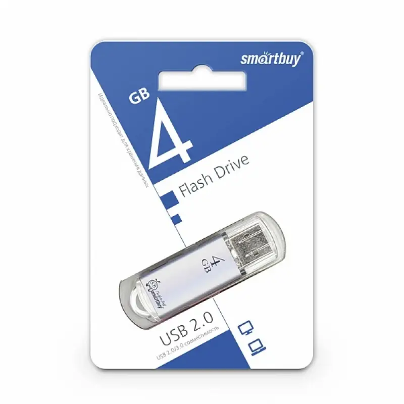 USB накопитель 4 GB Smart Buy V-Cut Silver USB накопитель 4 GB Smart Buy V-Cut Silver
