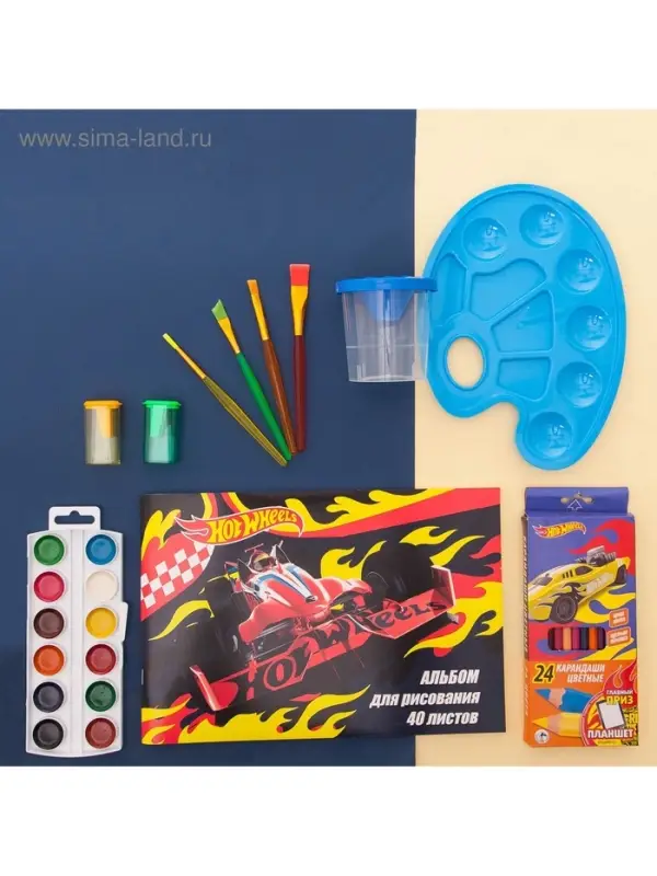 Набор кистей для рисования, синтетика, 6 штук, &laquo;Радуга&raquo;, круглые, плоские