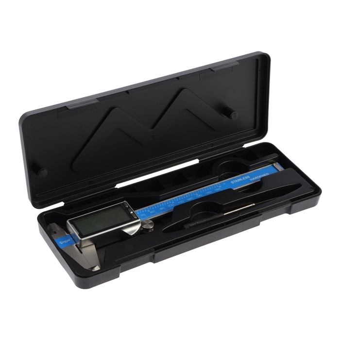 Штангенциркуль электронный ТУНДРА ПРОФИ, металлический, с глубиномером, 150 мм Штангенциркуль электронный ТУНДРА ПРОФИ, металлический, с глубиномером, 150 мм