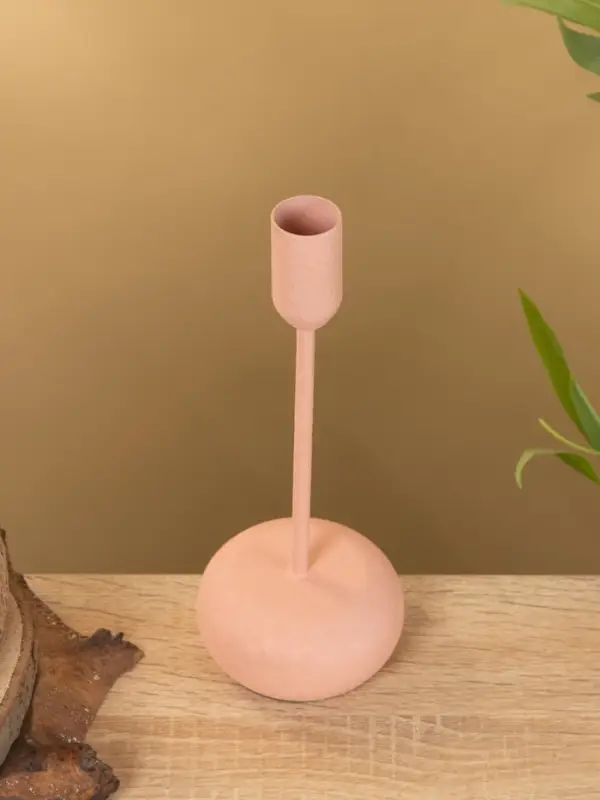 Подсвечник на 1 свечу текстурный  Подсвечник на 1 свечу текстурный "Пудровый розовый" 8х8х20 см