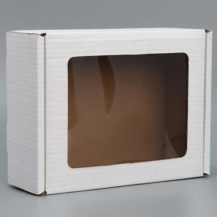 Коробка подарочная сборная с окном белая, упаковка, 27 х 10 х 21 см Коробка подарочная сборная с окном белая, упаковка, 27 х 10 х 21 см