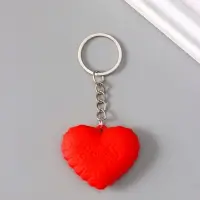 Брелок для ключей &laquo;Сердце с надписью - love&raquo;, резина, 4&times;3&times;1.4 см, МИКС