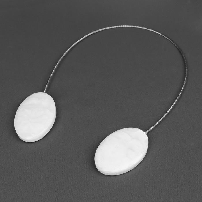 Подхват для штор «Мраморный камень», 5 × 3,5 см, 21 см, цвет белый Подхват для штор «Мраморный камень», 5 × 3,5 см, 21 см, цвет белый