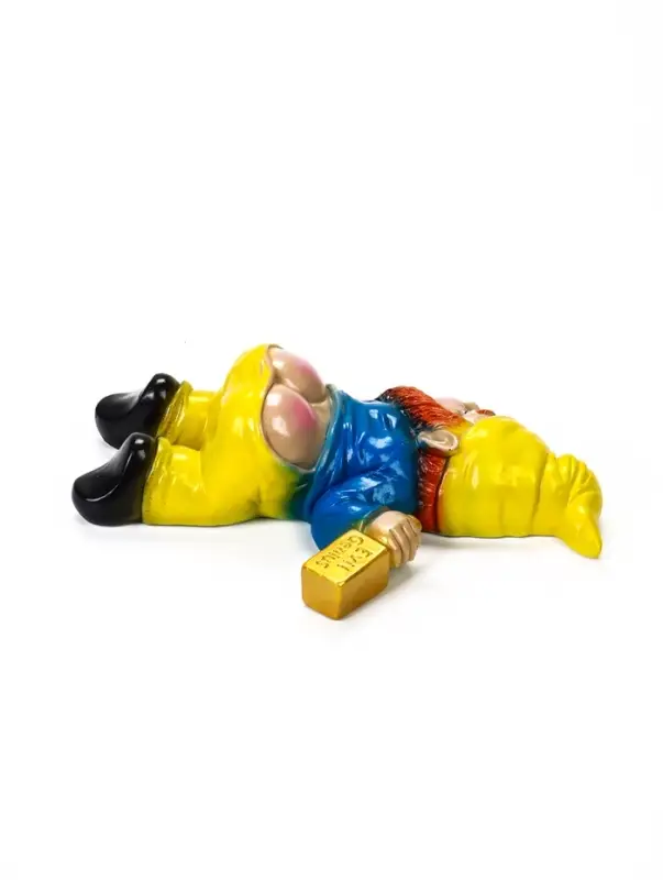 Садовая фигура из гипса &laquo;Рыжий пьяный гном&raquo;, 23&times;16&times;7 см