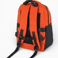 Рюкзак, 27*13*38,5 см, 2 отд 3н/карм, Комби, Водонепрон. дно, оранж/черн