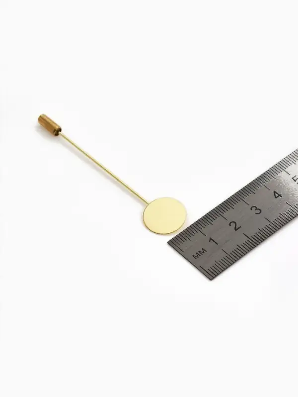 Основа &laquo;Брошь-игла&raquo; L= 7.2 см, площадка 1.5 см (набор 5 шт.), цвет золото