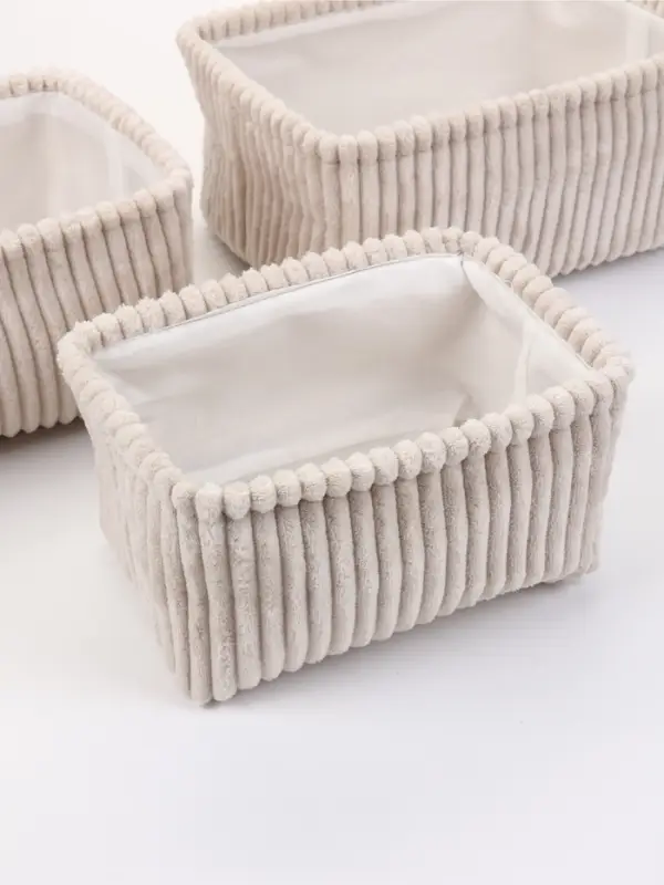 Набор корзин &laquo;Soft&Pure&raquo; 3 шт.: 29&times;21&times;14, 26&times;18&times;13, 23&times;15&times;13 см, полиэстер. белый