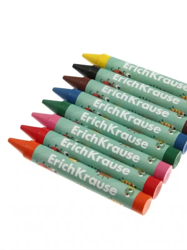 Восковые мелки 8 цветов ErichKrause Baby Jumbo, утолщенные, круглые