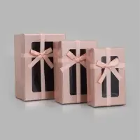 Набор подарочных коробок 3 в 1, прямоугольные с окном 23&times;16&times;9.5 21&times;14&times;8.0 19&times;12&times;6.5 см