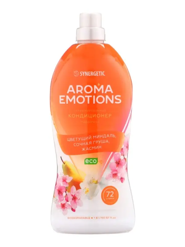 Кондиционер для белья парфюмированный SYNERGETIC миндаль, груша, жасмин, 1.8 л