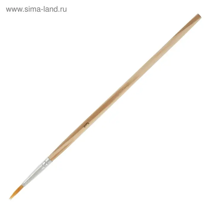 Набор кистей для рисования, синтетика, 10 штук: № 1, 2, 3, 4, 5, 6, 7, 8, 9, 10, круглые, деревянная ручка, международный размер