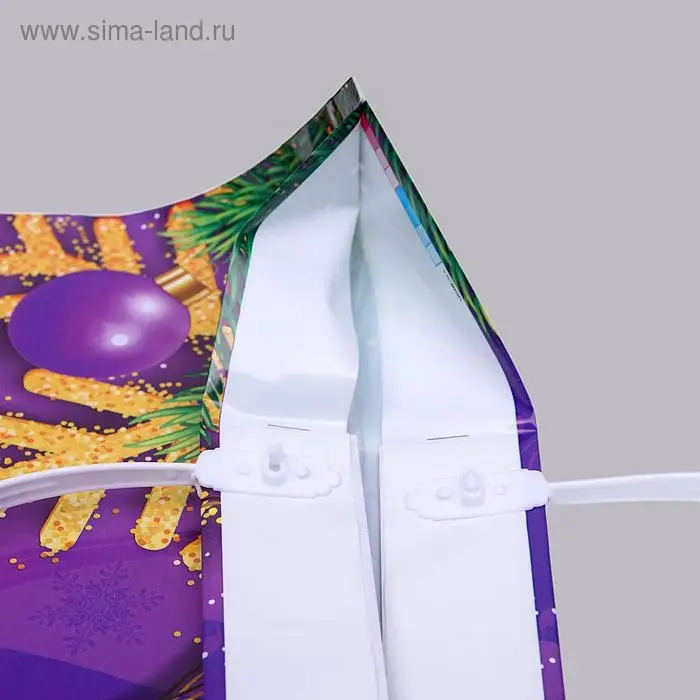Пакет «Новогодняя фантазия», полиэтиленовый с пластиковой ручкой, 37×35 см