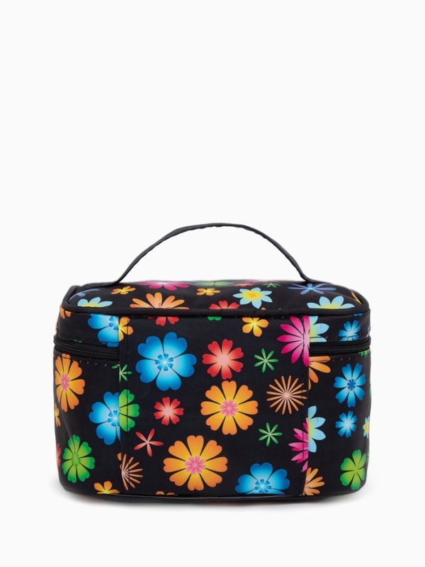 Косметичка на молнии, с ручкой, цвет чёрный/разноцветный Косметичка на молнии, с ручкой, цвет чёрный/разноцветный