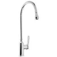 Смеситель для кухни ZEIN Z3745, &laquo;капелька&raquo;, однорычажный, высота излива 26 см, сатин