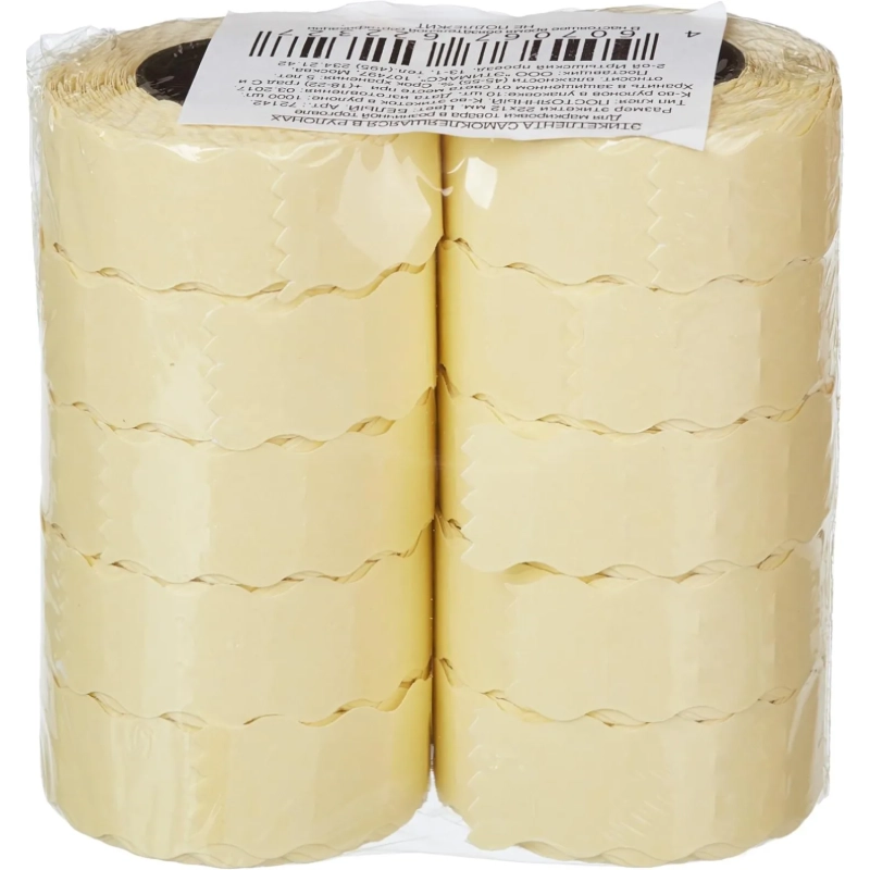 Этикет-лента 22х12 белая волна 1000шт/рул 10рул/уп