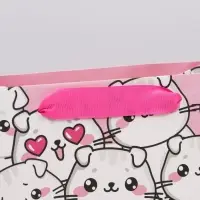Пакет подарочный ламинированный квадратный, упаковка, &laquo;Котики&raquo;, 22&times;22&times;11 см